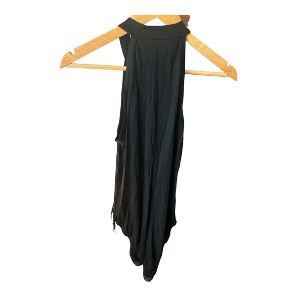 Black Fringe High Neck Bodysuit size M - Picture 6 of 7